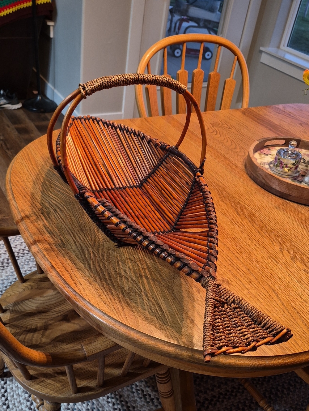 Woven Rattan Fish Basket in Honey Brown
